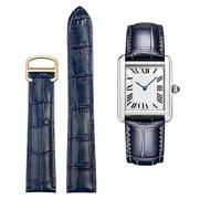 dayeer Bracelet En Cuir Pour Cartier Tank Solo Bleu, Rouge Et Rose(Blue gold,20mm)