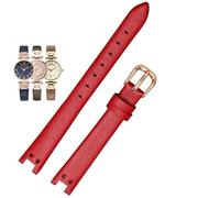 dayeer Bracelet en cuir pour montre Anne Klein AK1950/9442/9918/9168 Notch, élégant, petit cadran, style rétro(Red-rose gold)