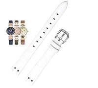 dayeer Bracelet en cuir pour montre Anne Klein AK1950/9442/9918/9168 Notch, élégant, petit cadran, style rétro(White-silver)