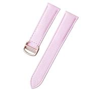 dayeer Bracelets de montre en cuir véritable pour Cartier Tank, série London Key(Mallow purple rose,17mm)