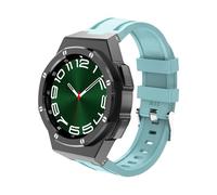 dayeer Kit de modification de boîtier de montre en métal de luxe pour Samsung Galaxy Watch 6 Classic 43 mm 47 mm, lunette en acier inoxydable, bracelet en silicone(Silicone-B-Blue,47mm)