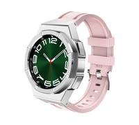 dayeer Kit de modification de boîtier de montre en métal de luxe pour Samsung Galaxy Watch 6 Classic 43 mm 47 mm, lunette en acier inoxydable, bracelet en silicone(Silicone-S-Pink,47mm)