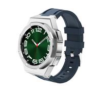 dayeer Kit de modification de boîtier de montre en métal de luxe pour Samsung Galaxy Watch 6 Classic 43 mm 47 mm, lunette en acier inoxydable, bracelet en silicone(Silicone-S-Navy,43mm)