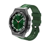 dayeer Kit de modification de boîtier de montre en métal de luxe pour Samsung Galaxy Watch 6 Classic 43 mm 47 mm, lunette en acier inoxydable, bracelet en silicone(Silicone-B-Green,43mm)