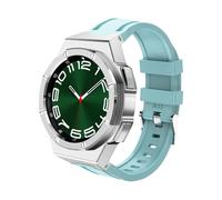 dayeer Kit de modification de boîtier de montre en métal de luxe pour Samsung Galaxy Watch 6 Classic 43 mm 47 mm, lunette en acier inoxydable, bracelet en silicone(Silicone-S-Blue,43mm)