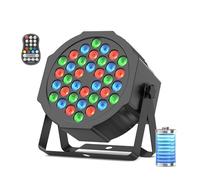 DayFlicker 36 LED Projecteur à LED sur Batterie, Rechargeable Timed RGB LED Party Stage Light avec Batterie 5000 mAh Télécommande 7CH Master-Slave Auto pour DJ Club Festival Stage Outdoor Lighting