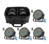 DayFlicker Projecteur LED rechargeable, lot de 4 projecteurs 36 RGB Par Led Batterie Jeux de Lumiere pour Soiree Paquet avec DMX, Jeu de Lumiere Soiree DJ Disco Halloween