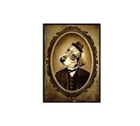 DAYINHUA Vintage Style HD Impression Toile Peinture Animal Image Aristocratique Chiens Affiches Et Gravures Art Mural pour Salon Décor 30x40 cm sans Cadre