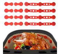 Dayinkes Lot de 4 boucles magnétiques en silicone pour friteuse à air, aimants Air Fryer pour papier parchemin, pinces réutilisables résistantes à la chaleur, porte-papier parchemin antidérapant, pour