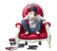 DAYIYUE Death-Note Figurine L 24 cm Statue L Lawliet assis sur le canapé et buvant du café avec accessoires livres figurines en PVC Modèle pour présentation et cadeau