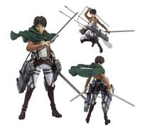 DAYIYUE Eren Yeager Figurine articulée en PVC avec accessoires de rechange pour visage et pièces d'anime 15 cm