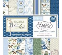 Dayka Trade Kit de 14 papiers Scrap Collection Nature in Blue 30 x 30 cm