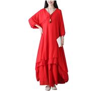 DAYKET Costume Tai Chi pour Femmes, Uniforme de Méditation Zen Traditionnel Chinois, Vêtements d'arts Martiaux, Vêtements D'exercices Matinaux de Kung Fu,Red-M