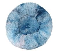 DAYKETNE Panier pour Chat D'intérieur, Coussin Apaisant en Peluche en Forme de Donut, Lavable, Long Coussin en Peluche avec Dessous Antidérapant,RoyalBlue-50CM