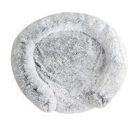 DAYKETNE Panier pour Chat et Chien, Panier Apaisant pour Grands Chiens avec Housse Amovible et Lavable, Coussin Matelas pour Animaux de Compagnie à Fourrure Longue et Moelleuse,GrayA-90CM