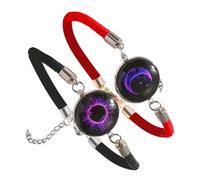 DAYLIGHE 1 paire de bracelets lumineux en cuir tressé réglable pour les soirées et les fêtes