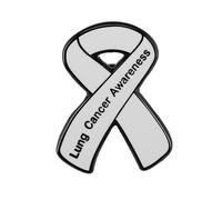 DAYLIGHE Broche en forme de ruban blanc pour la prévention du cancer du poumon, badge en métal