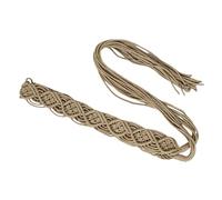 DAYLIGHE Ceinture tissée à pompons pour femme réglable en corde cirée ethnique pour adolescentes, filles, femmes, tissage populaire tendance, kaki, taille unique