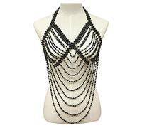 DAYLIGHE Chaîne de taille ajourée avec perles incrustées - Chaîne de gilet reliée - Bijoux harnais