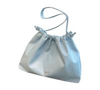 DAYLIGHE Sac léger froissé sous les bras pour femme, sac à bandoulière surdimensionné en cuir PU souple avec cordon de serrage, sac de travail et de voyage tendance, bleu, One Size