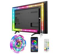 Daymeet Bandes lumineuses LED RVB à changement de couleur de 4 m pour rétroéclairage TV de 32 à 75 pouces, synchronisation avec la musique Bluetooth, bande lumineuse USB Dreamcolor pour chambre à