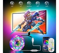 Daymeet Lumières LED pour TV de 5 m avec éclairage LED RVB à distance pour moniteur de 55 à 85 pouces, lumière alimentée par USB arrière, rétroéclairage 5050 synchronisation avec musique, contrôle par