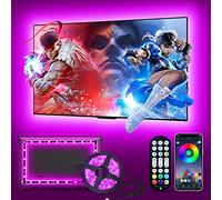 Daymeet Lumières LED pour TV, rétro-éclairage LED intelligent de 5 m pour TV USB de 55 à 85 pouces derrière l'éclairage Bande lumineuse LED RVB à changement de couleur avec télécommande