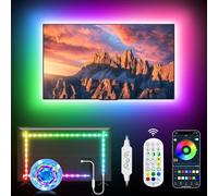 Daymeet Rétroéclairage LED, lumières RVB de synchronisation de la musique de 3 m pour TV de 32 à 152 cm, couleur arc-en-ciel avec télécommande par application, bande lumineuse USB pour décoration de