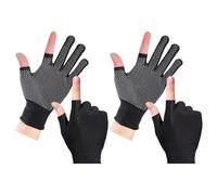 DAYnagh 2 paires de gants de sport de plein air à deux doigts / demi-doigts Gants de cyclisme respirants antidérapants pour la pêche, les étés