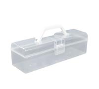 DAYnagh Boite de Rangement avec Poignée de Transport, Boite de Rangement rectangulaires en plastique avec couvercles à charnière, 30 x 8,5 x 8cm, Transparent, Grand