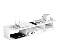 DAYnagh Boîte de Rangement Murale, Étagère de Rangement pour Routeur WiFi,Etagere pour Decodeur, Etagere Murale Blanche pour Décoration Murale pour Salon Chambre (Standard,60CM)