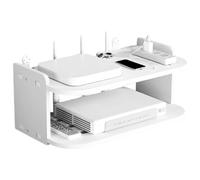 DAYnagh Boîte de Rangement Murale, Étagère de Rangement pour Routeur WiFi,Etagere pour Decodeur, Etagere Murale Blanche pour Décoration Murale pour Salon Chambre (Standard,30CM)