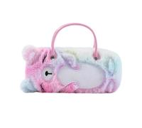 DAYnagh Étui à lunettes en peluche ours pliable et souple, boîte de rangement protectrice pour enfants et adultes, Étui rigide pour lunettes de soleil pour voyage,17×5.5×8cm (A)
