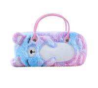 DAYnagh Étui à lunettes en peluche ours pliable et souple, boîte de rangement protectrice pour enfants et adultes, Étui rigide pour lunettes de soleil pour voyage,17×5.5×8cm (B)