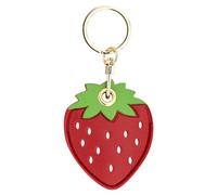 DAYnagh Étui de protection en cuir avec porte-clés - Coque anti-rayures pour appareil de suivi - Protection en polyuréthane, fraise, Taille unique