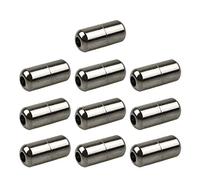 DAYnagh Lot de 10 fermoirs élastiques en métal avec extrémités en capsule pour lacets sans nœud, Noir , Taille unique