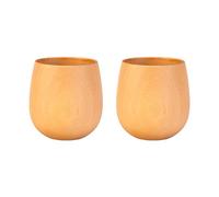 DAYnagh Lot de 2 tasses artistiques en bois à base plate produites pour plus de stabilité et de plaisir des boissons polyvalentes pour améliorer la décoration des maisons d'inspiration japonaise