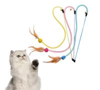 DAYnagh Lot de 3 baguettes élastiques pour chats avec pointe en plumes pour favoriser les relations et la santé Gestion du poids Maille élastique pour chats