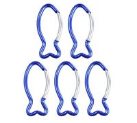 DAYnagh Lot de 5 mousquetons en métal en forme de poisson pour camping, pêche, randonnée, voyage