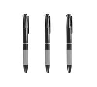 DAYnagh Lot de 5 stylos à bille rétractables, multicolore, 3 couleurs en 1, Rouge, Bleu, Noir, 0,7mm, stylo de bureau (Noir, 3Pcs)