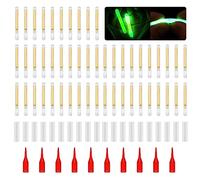 DAYnagh Lot de 50 bâtons lumineux fluorescents pour pêche de nuit - Haute luminosité - Compatibles avec la plupart des types de flotteurs - Vert nuit