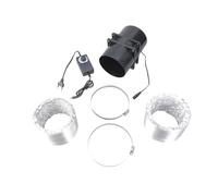 DAYnagh Petite Ventilateur d'extraction d'air avec Φ80mm Double tuyau d'evacuation flexible en aluminium, 12V, 7000 tr/min, extracteur d'Air de ventilation avec contrôleur de Vitesse USB