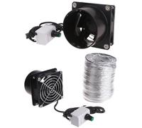 DAYnagh Petite Ventilateur d'extraction d'air avec Φ80mm tuyau d'evacuation flexible en aluminium, extracteur d'Air de ventilation avec contrôleur de Vitesse USB (tuyau d'evacuation 6M)