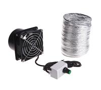 DAYnagh Petite Ventilateur d'extraction d'air avec Φ80mm tuyau d'evacuation flexible en aluminium, extracteur d'Air de ventilation avec contrôleur de Vitesse USB (tuyau d'evacuation 3mètres)
