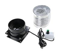 DAYnagh Petite Ventilateur d'extraction d'air avec Φ80mm tuyau d'evacuation flexible en aluminium, extracteur d'Air de ventilation avec contrôleur de Vitesse USB (tuyau d'evacuation 1M)
