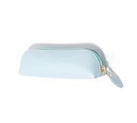 DAYnagh Pochettes à crayons - Étui en cuir synthétique de grande capacité - Fournitures scolaires esthétiques - Grande capacité - Pochette en cuir synthétique, bleu clair