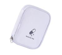 DAYnagh Travel Firsts Sac de rangement vide pour médicaments avec plusieurs compartiments Petites pochettes avec fermeture éclair, blanc, Beauté de masse