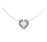 Dayoff Transparent Zircon Cœur Pendentif Colliers Bijoux Femme Charms Amour Pêche Collier Invisible Collier Clavicel Chaîne N22 Lovely And Practical