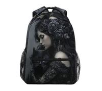 Daypack Chat Sorcière Noir Cartable Pour Camping | Sac d'École Léger Bookbag homme et femme Backpack Pour randonnée Cadeau Rentrée Voyage