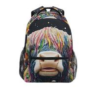 Daypack Résumé De Vache Des Highlands Cartable Pour Randonnée | Sac d'École Ordinateur Portable Bookbag homme et femme Sac à Dos Pour camping Voyage Cadeau Rentrée